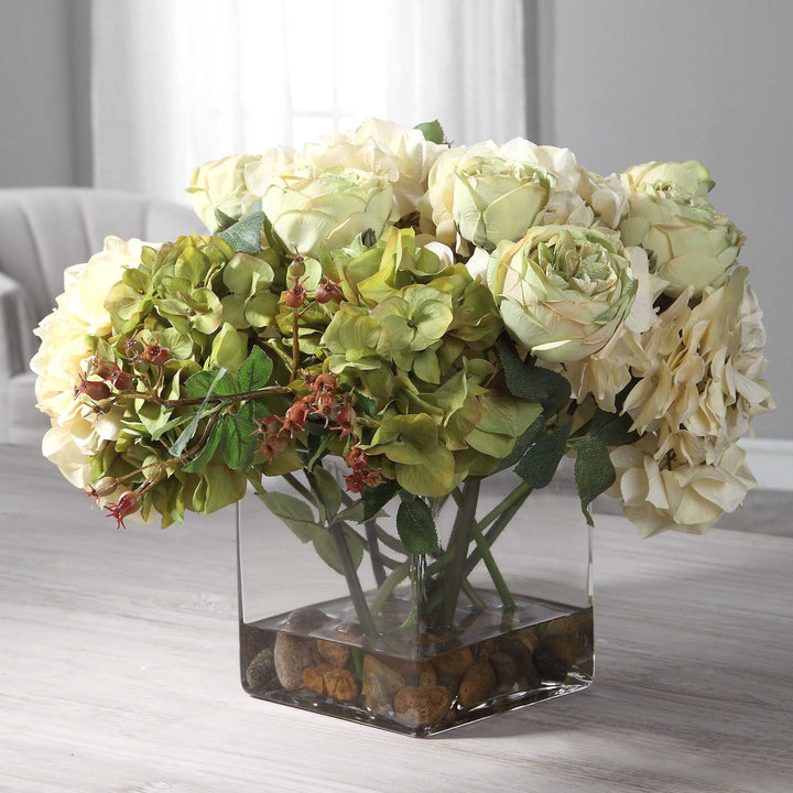 American Home Furniture Uttermost Cecily Hydrangea Bouquet