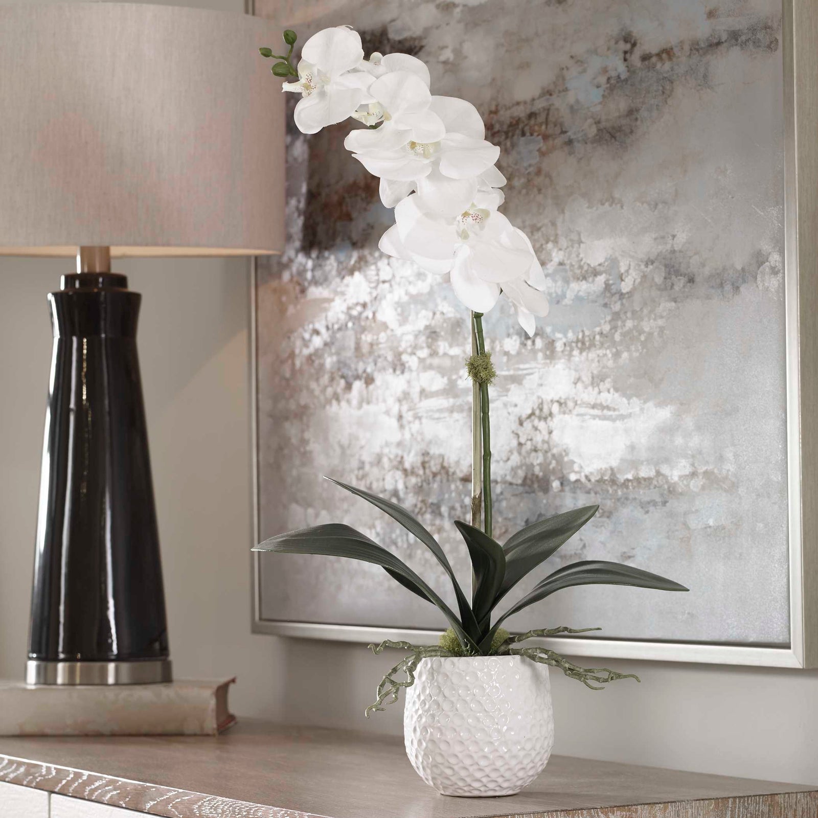 American Home Furniture Uttermost Cami White Orchid