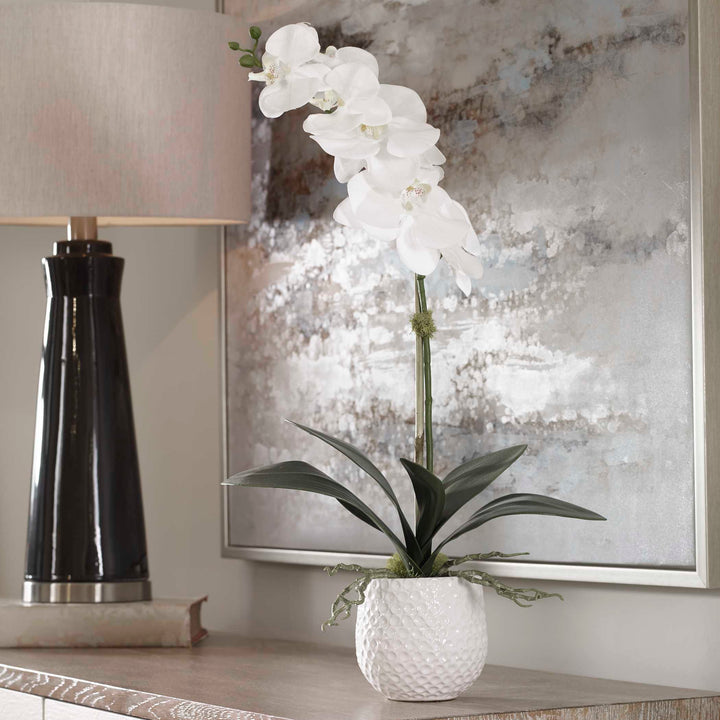 American Home Furniture Uttermost Cami White Orchid