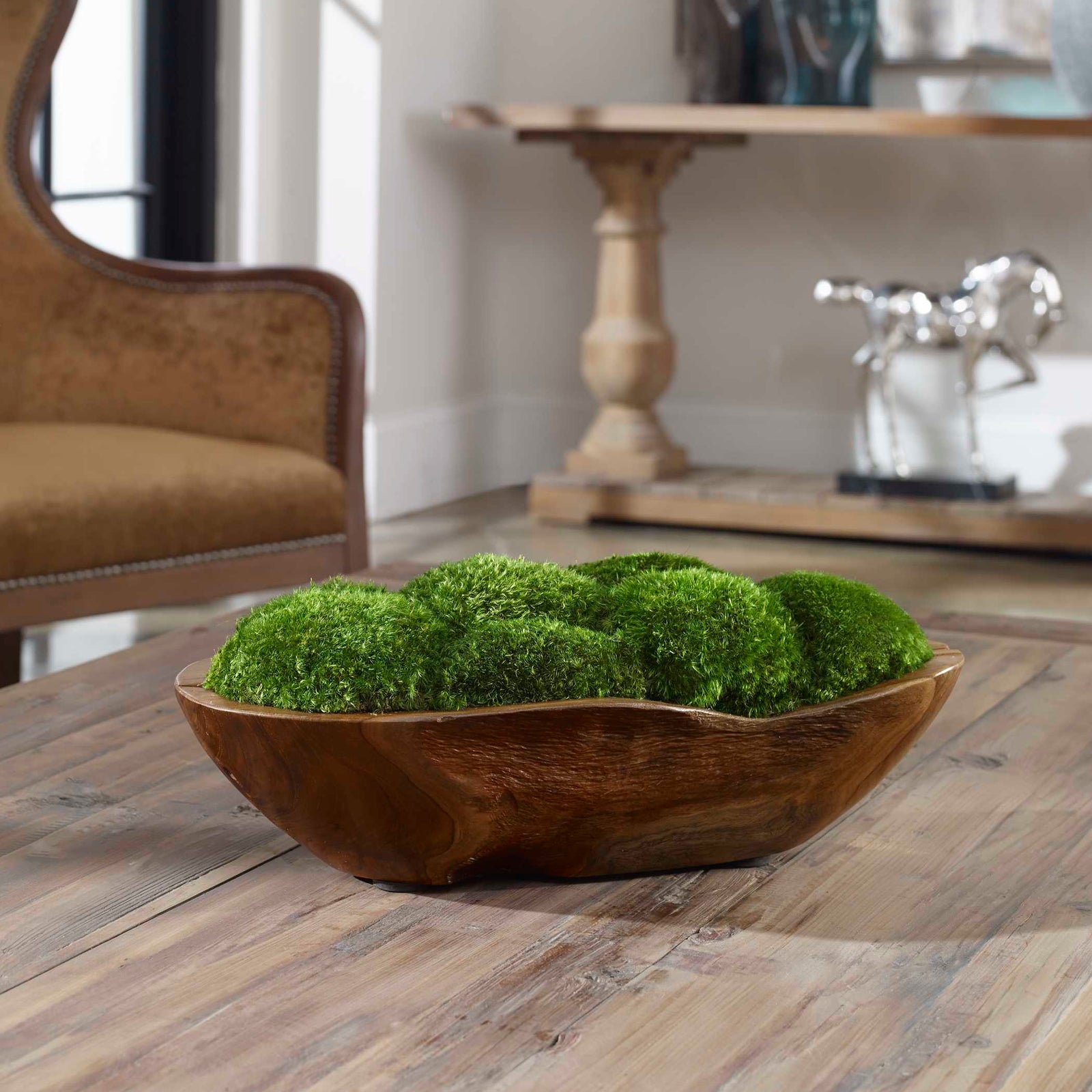 American Home Furniture Uttermost Kinsale Moss Centerpiece