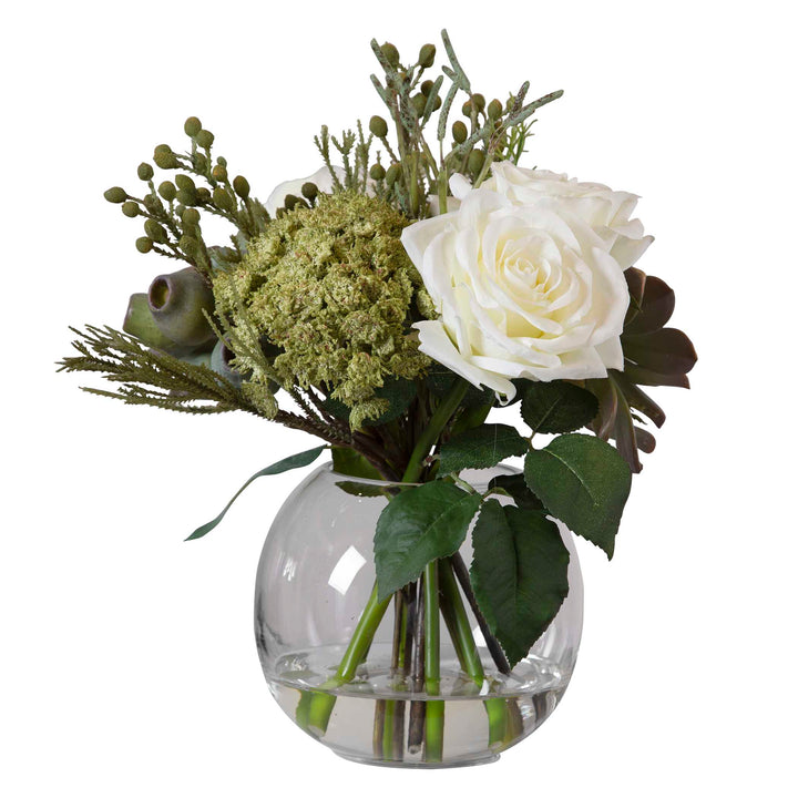 American Home Furniture Uttermost Belmonte Floral Bouquet & Vase