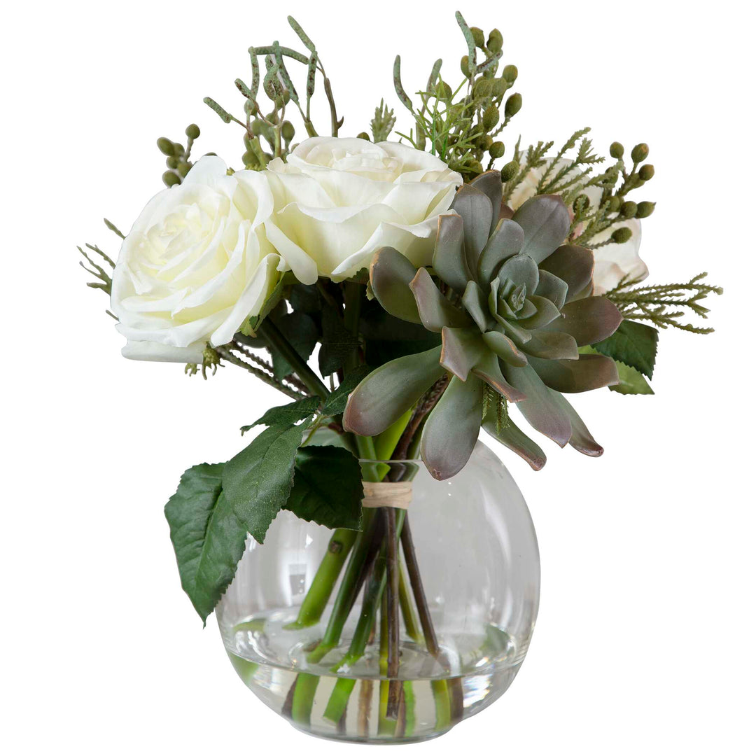 American Home Furniture Uttermost Belmonte Floral Bouquet & Vase