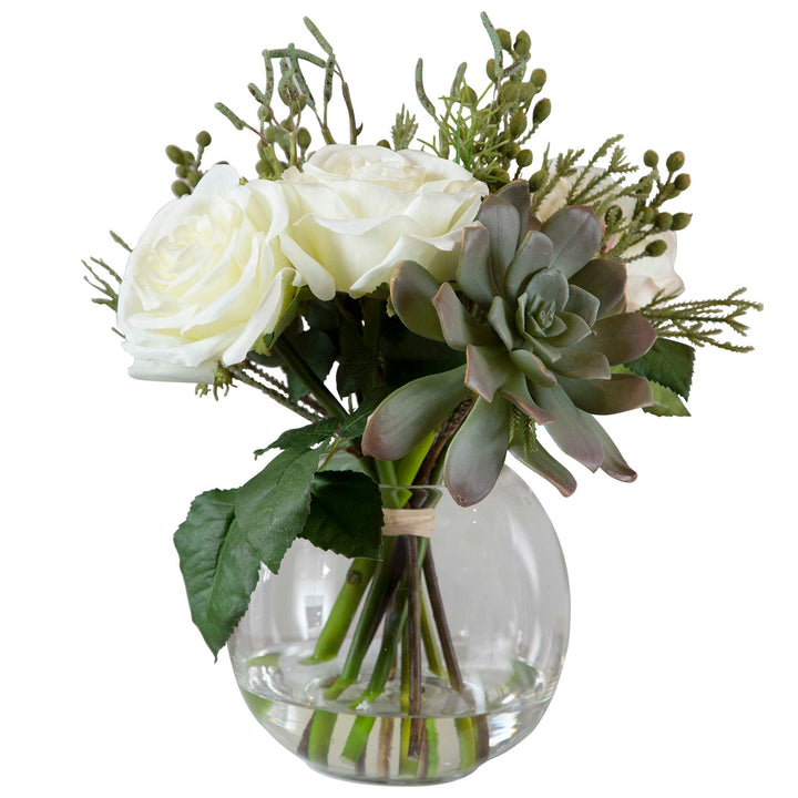 American Home Furniture Uttermost Belmonte Floral Bouquet & Vase