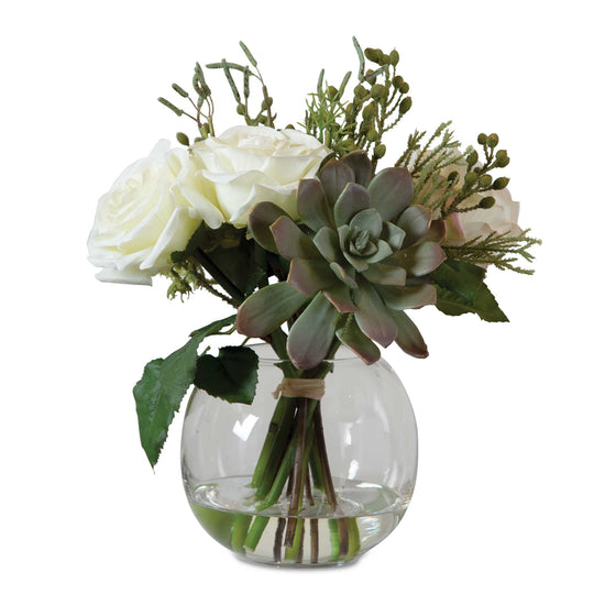 American Home Furniture Uttermost Belmonte Floral Bouquet & Vase