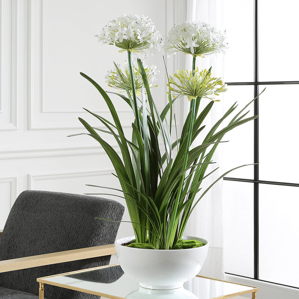 American Home Furniture | Uttermost - Purity Agapanthus Centerpiece