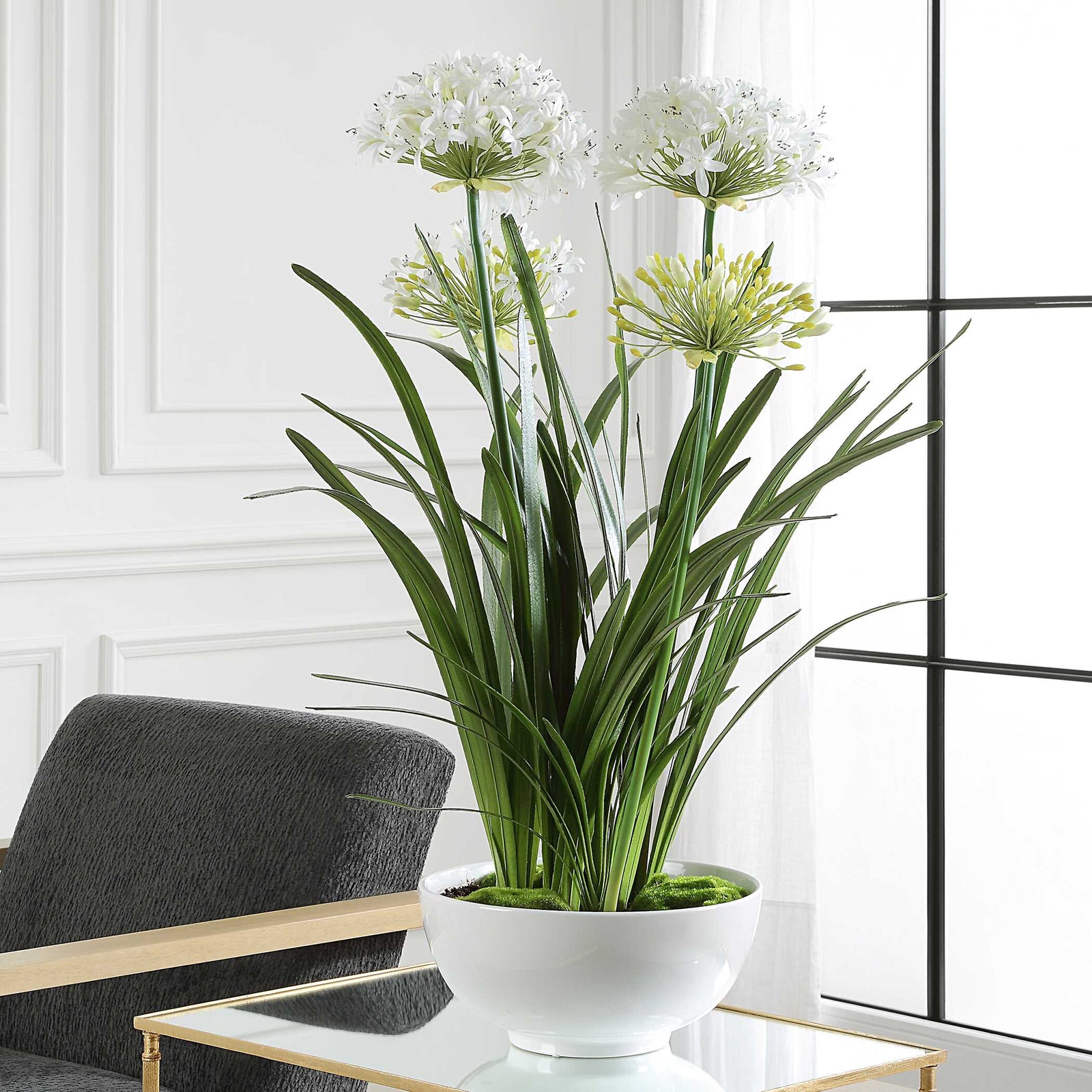 American Home Furniture Uttermost Purity Agapanthus Centerpiece