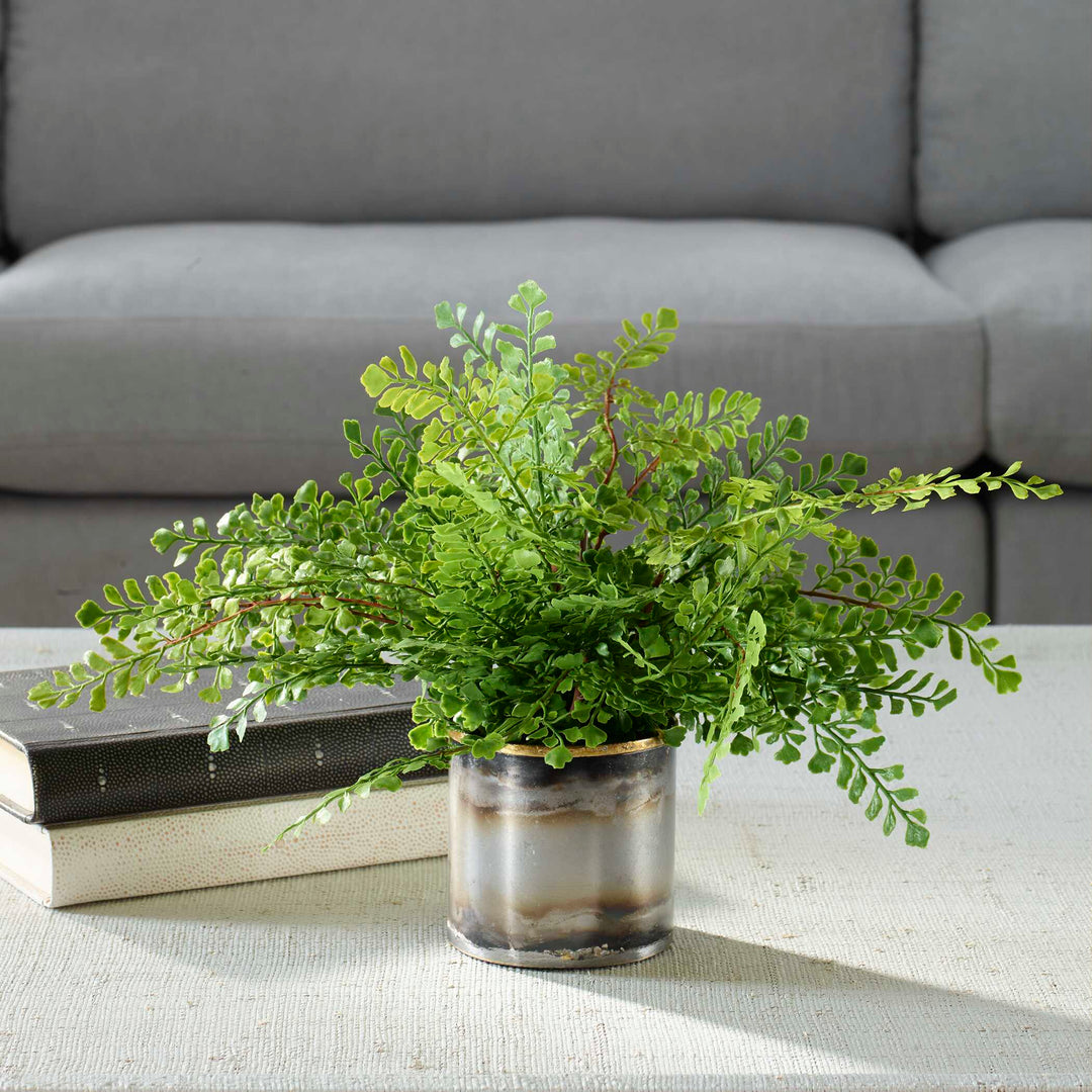 American Home Furniture Uttermost Maidenhair Fern In Oxidized Container