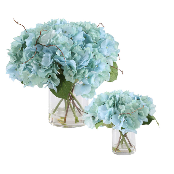 American Home Furniture Uttermost Tranquil Blooms In Glass Vases Set of 2