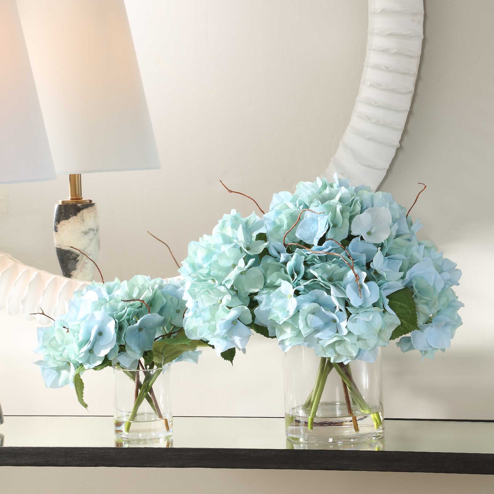 American Home Furniture Uttermost Tranquil Blooms In Glass Vases Set of 2