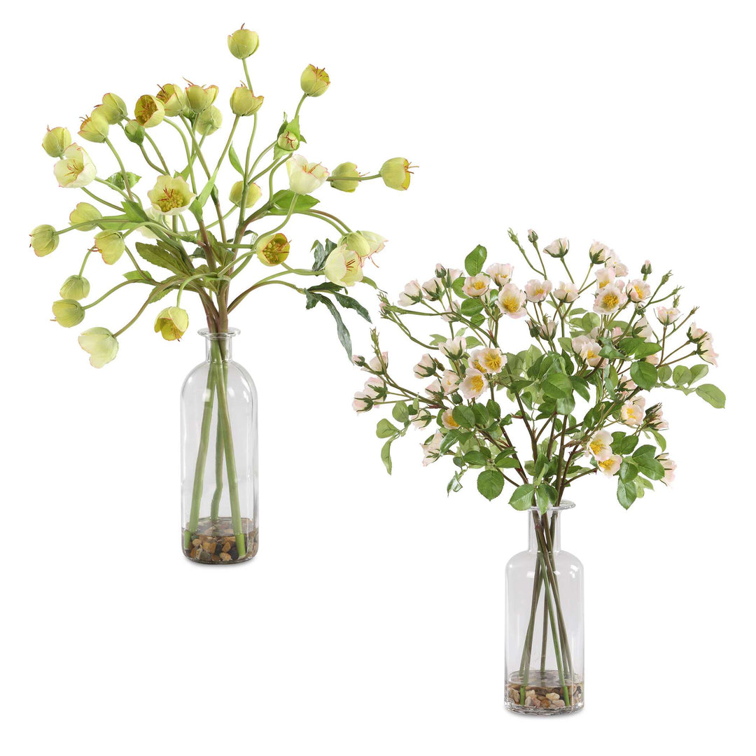 American Home Furniture Uttermost Tranquility Lenten Rose Bouquets Set of 2