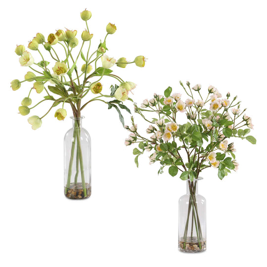 American Home Furniture Uttermost Tranquility Lenten Rose Bouquets Set of 2