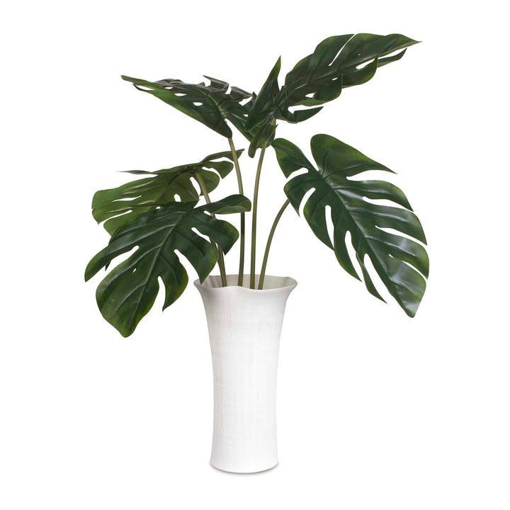 Muse Monstera White Vase Centerpiece