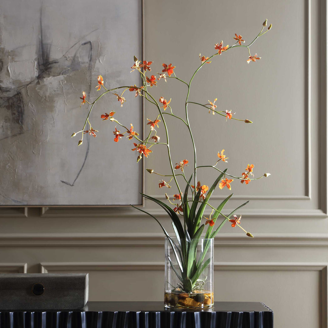 Dancing Orchid in Glass Vase