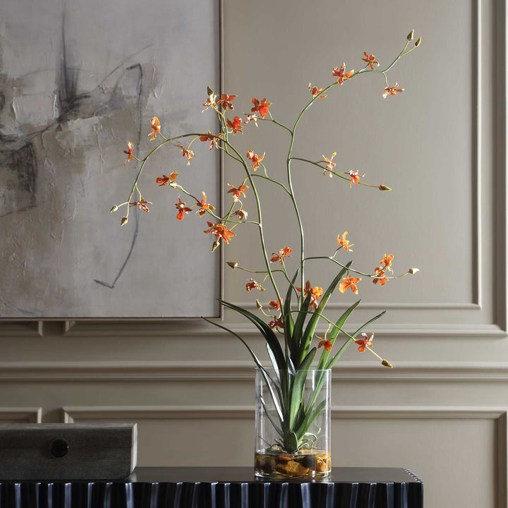 Dancing Orchid in Glass Vase