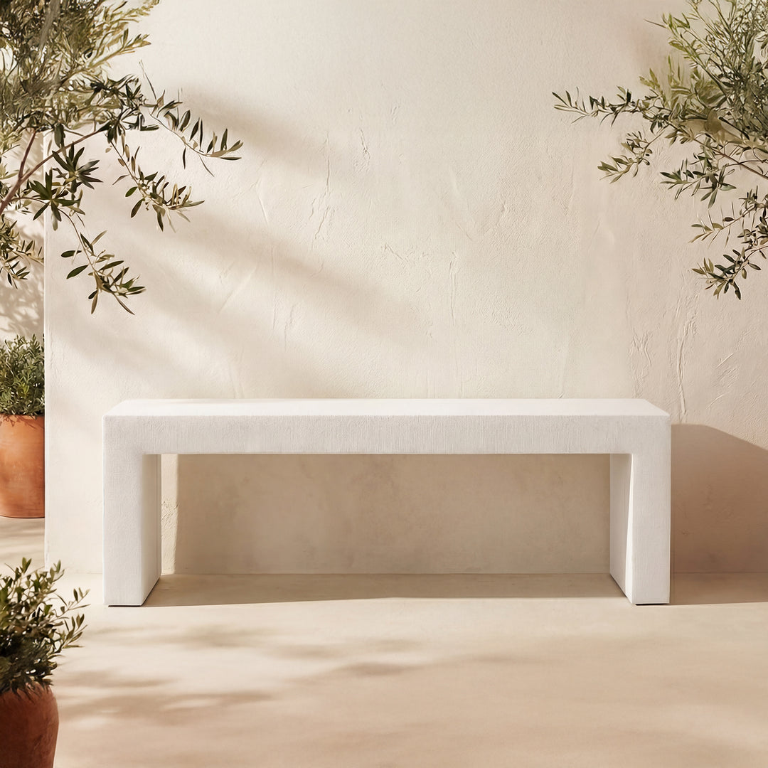 Moe's Home Collection - Lazarus Outdoor Bench White - BQ-1005-18 | American Home Furniture