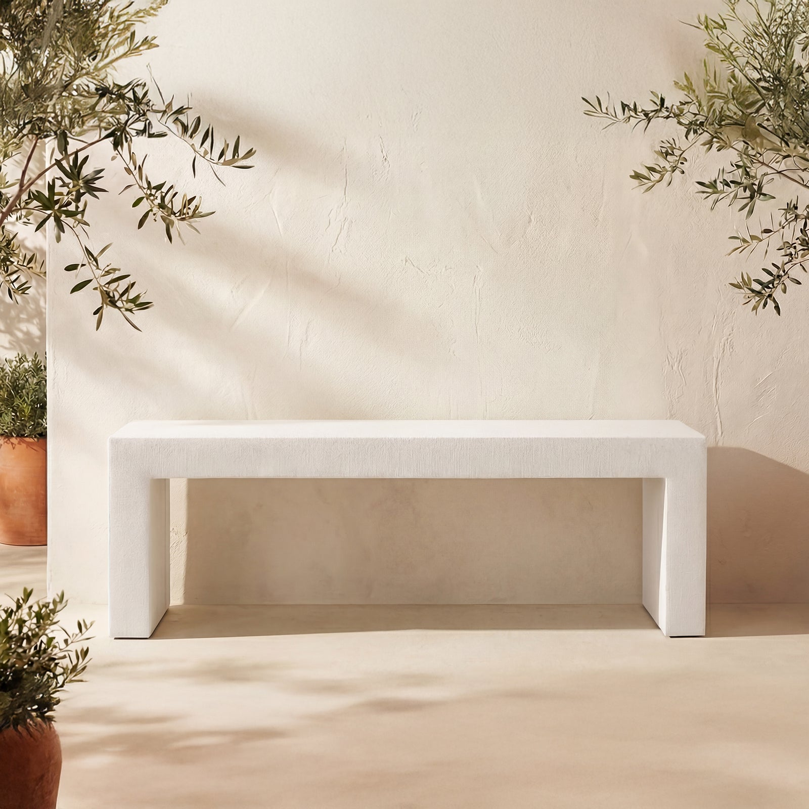 Moe's Home Collection - Lazarus Outdoor Bench White - BQ-1005-18 | American Home Furniture