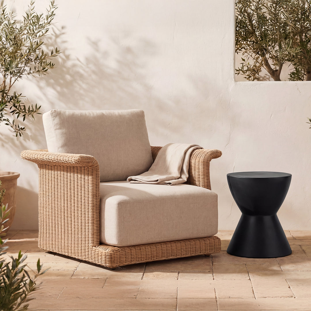 Moe's Home Collection - Hourglass Outdoor Stool Black - BQ-1022-02 | American Home Furniture