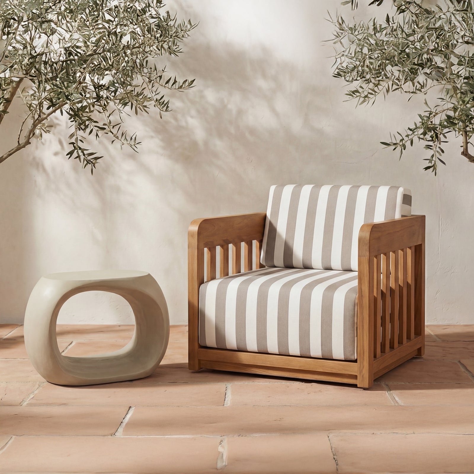 Moe's Home Collection - Albers Outdoor Stool Cream - BQ-1056-05 | American Home Furniture