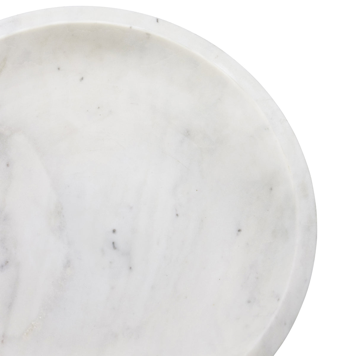 White Marble Bowl With Brass Tapered Pedestal Base - BRISSA
