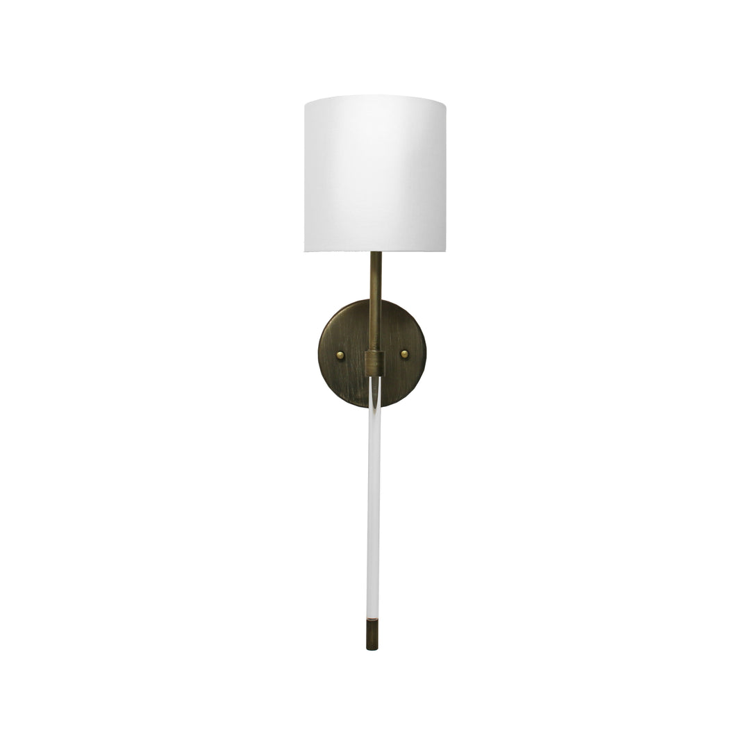 Acrylic Sconce W. Wh Linen Shade In Bronze - BRISTOW BRZ
