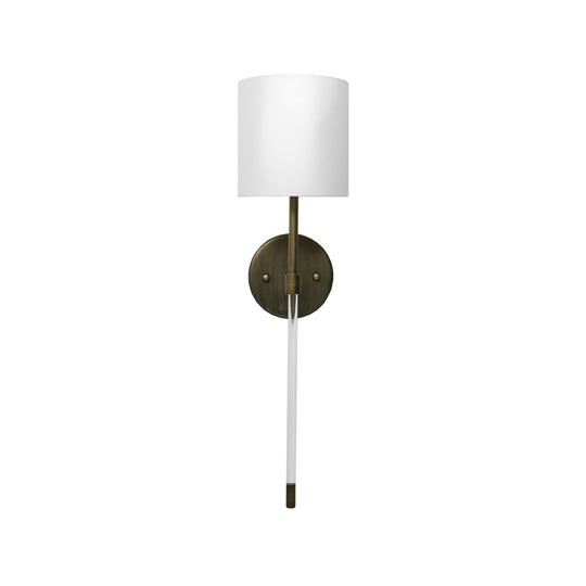 Acrylic Sconce W. Wh Linen Shade In Bronze - BRISTOW BRZ