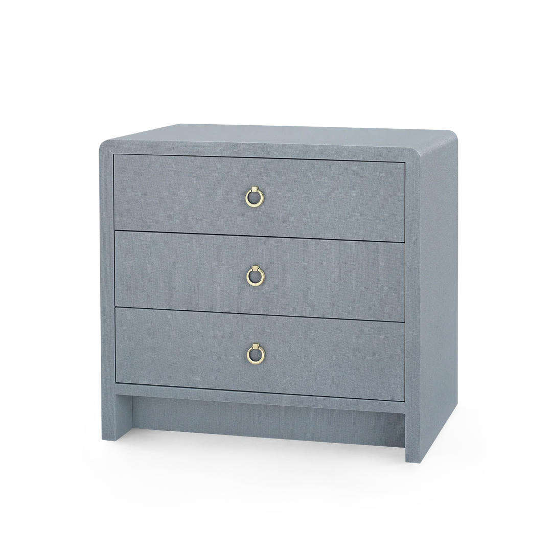 Bryant Linen 3-Drawer Side Table - AmericanHomeFurniture