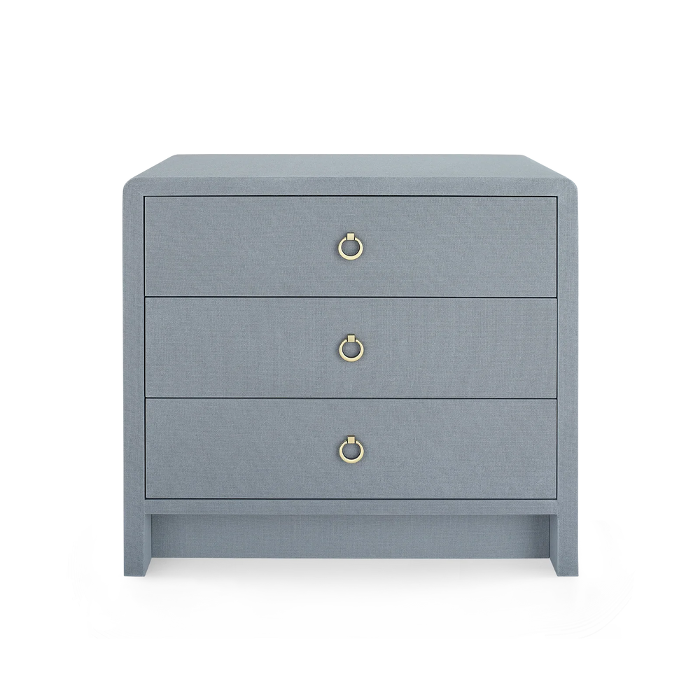 Bryant Linen 3-Drawer Side Table - AmericanHomeFurniture