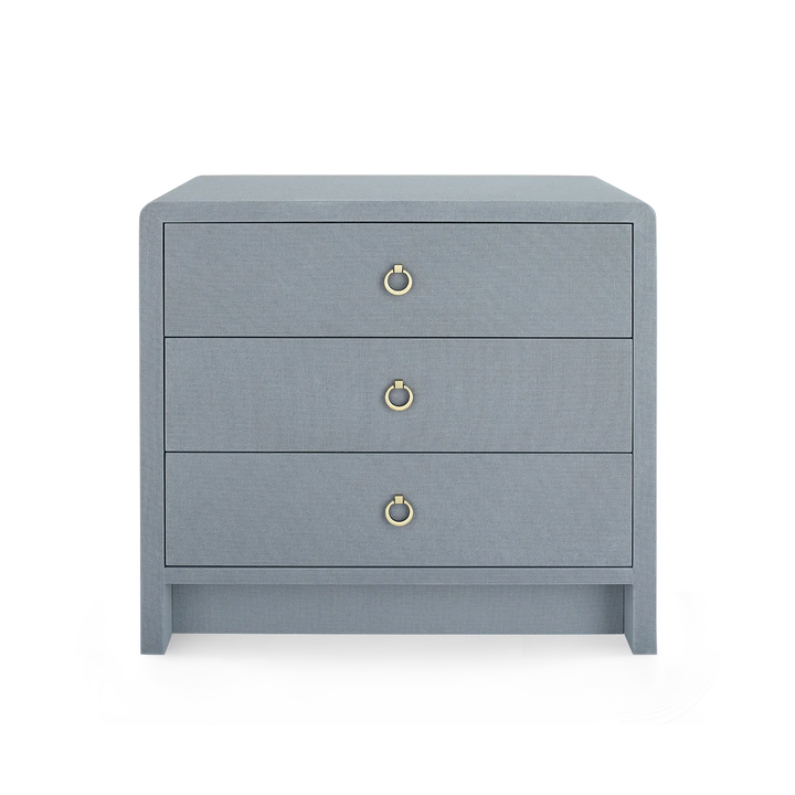 Bryant Linen 3-Drawer Side Table - AmericanHomeFurniture