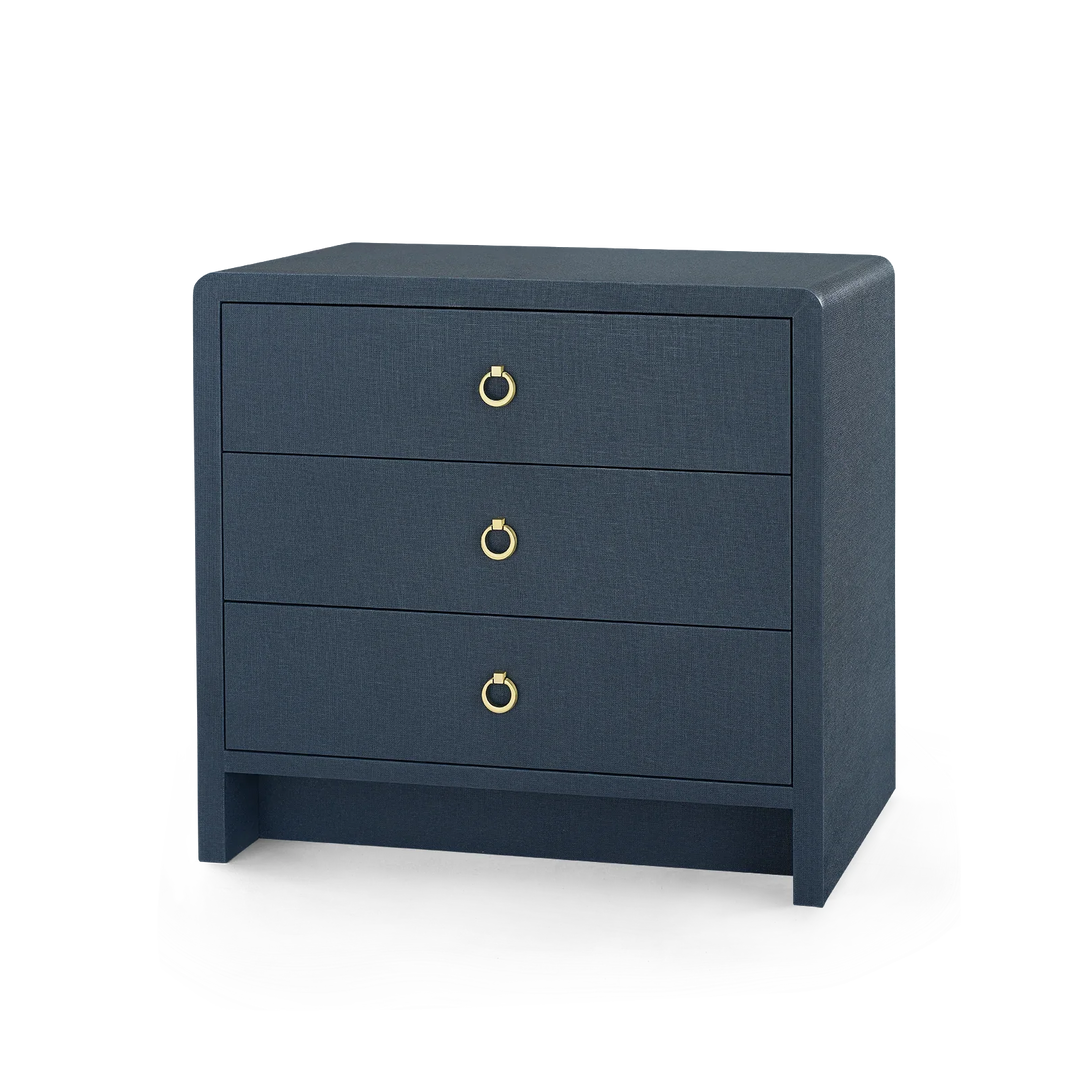 Bryant Linen 3-Drawer Side Table - AmericanHomeFurniture