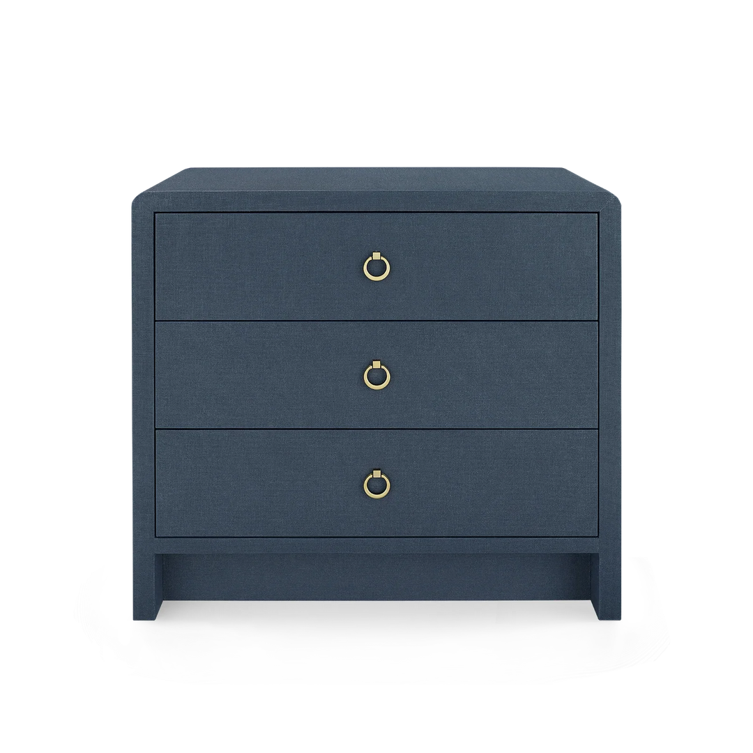Bryant Linen 3-Drawer Side Table - AmericanHomeFurniture