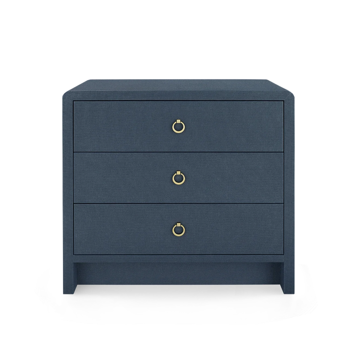 Bryant Linen 3-Drawer Side Table - AmericanHomeFurniture