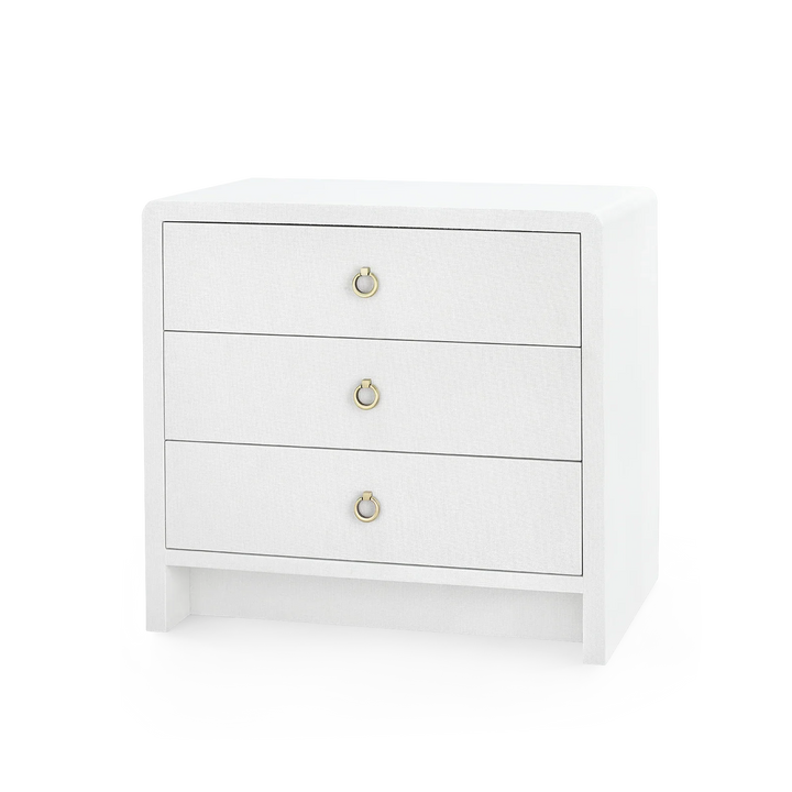 Bryant Linen 3-Drawer Side Table - AmericanHomeFurniture