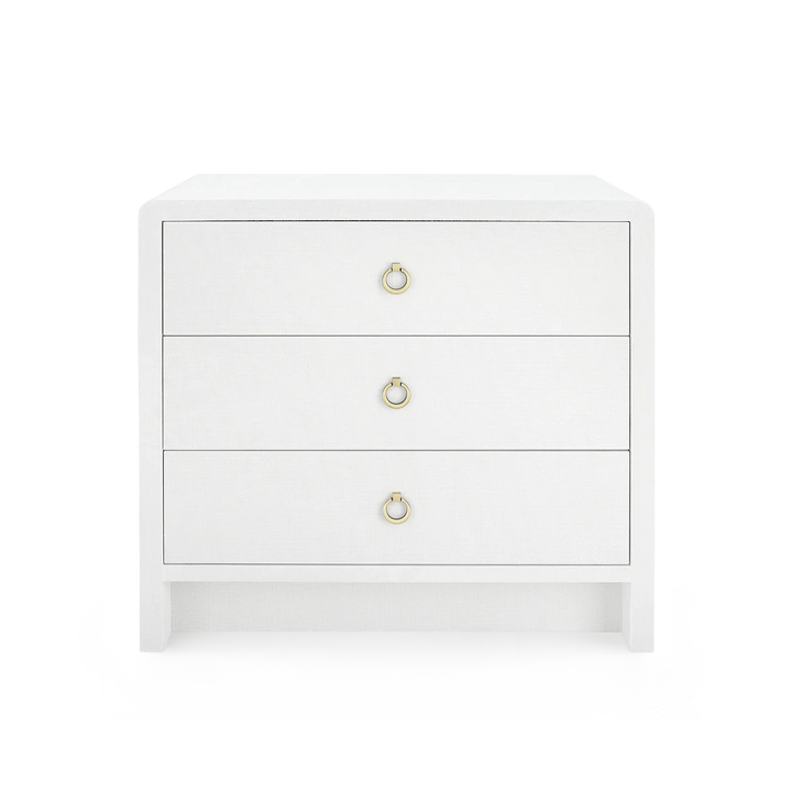 Bryant Linen 3-Drawer Side Table - AmericanHomeFurniture