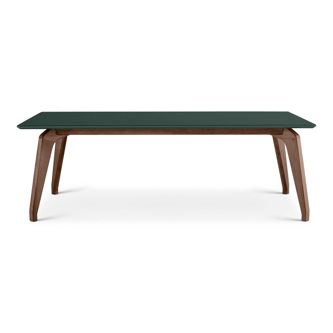 Giane Glass Top Dining Table - Floresta, Nogal · 86" · Nogal