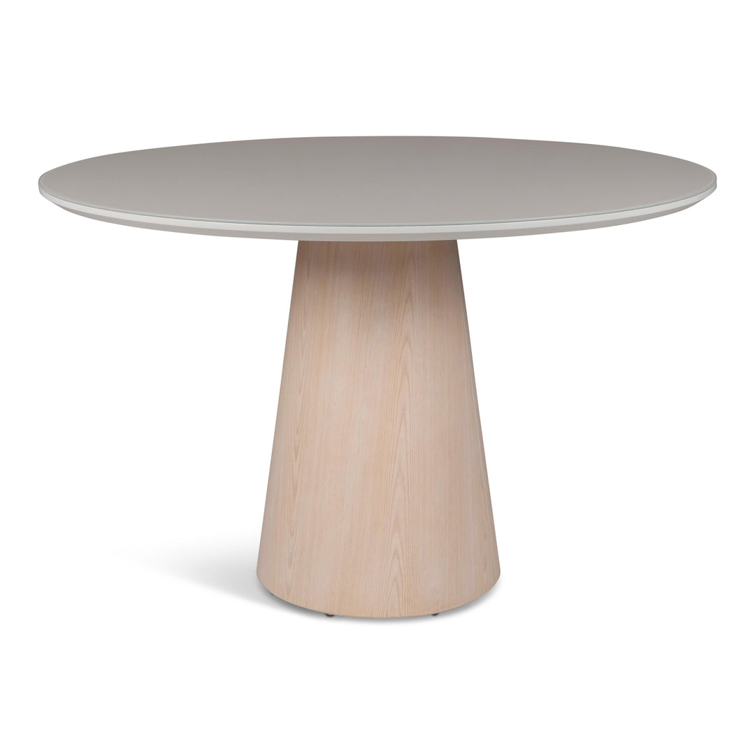 Modern Brazilian - Mona - Glass Top Round Dining Table - AmericanHomeFurniture
