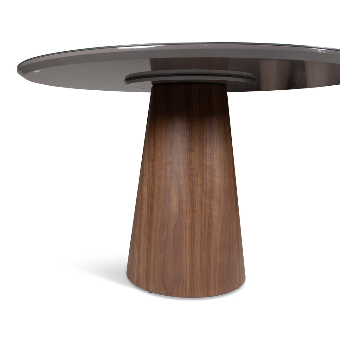 Modern Brazilian - Mona - Glass Top Round Dining Table - AmericanHomeFurniture