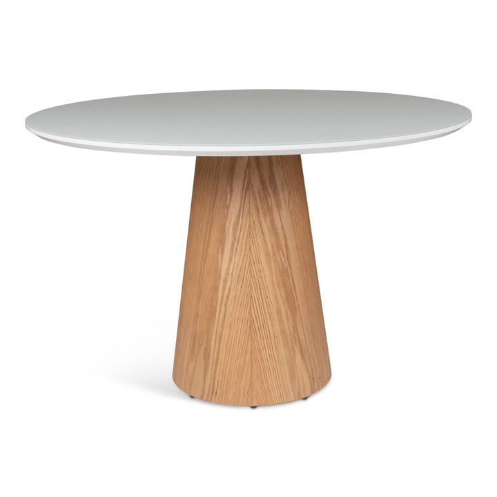 Modern Brazilian - Mona - Glass Top Round Dining Table - AmericanHomeFurniture