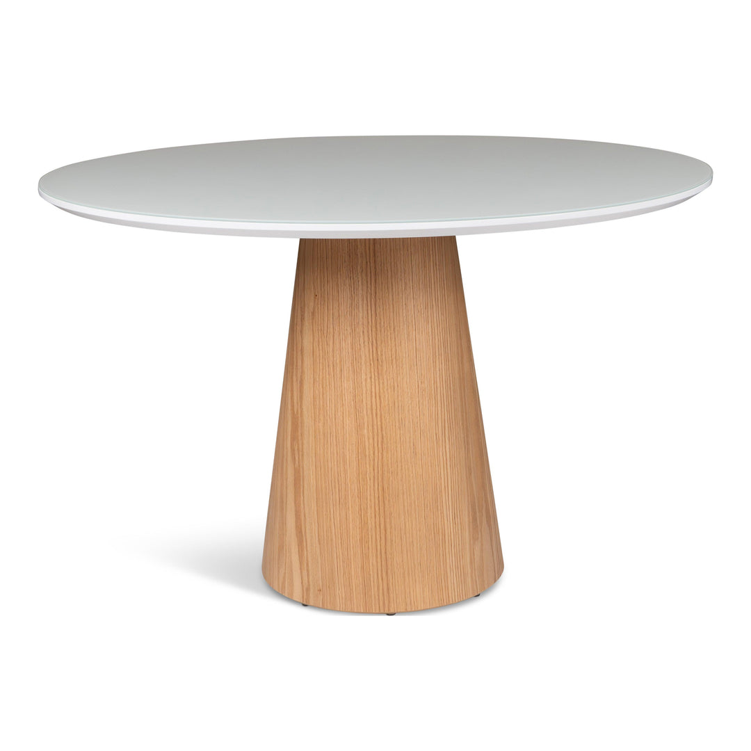 Modern Brazilian - Mona - Glass Top Round Dining Table - AmericanHomeFurniture