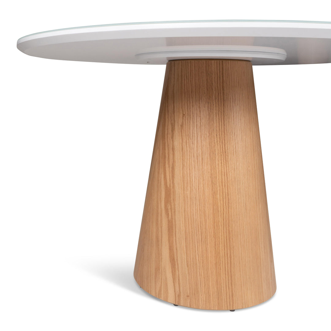 Modern Brazilian - Mona - Glass Top Round Dining Table - AmericanHomeFurniture
