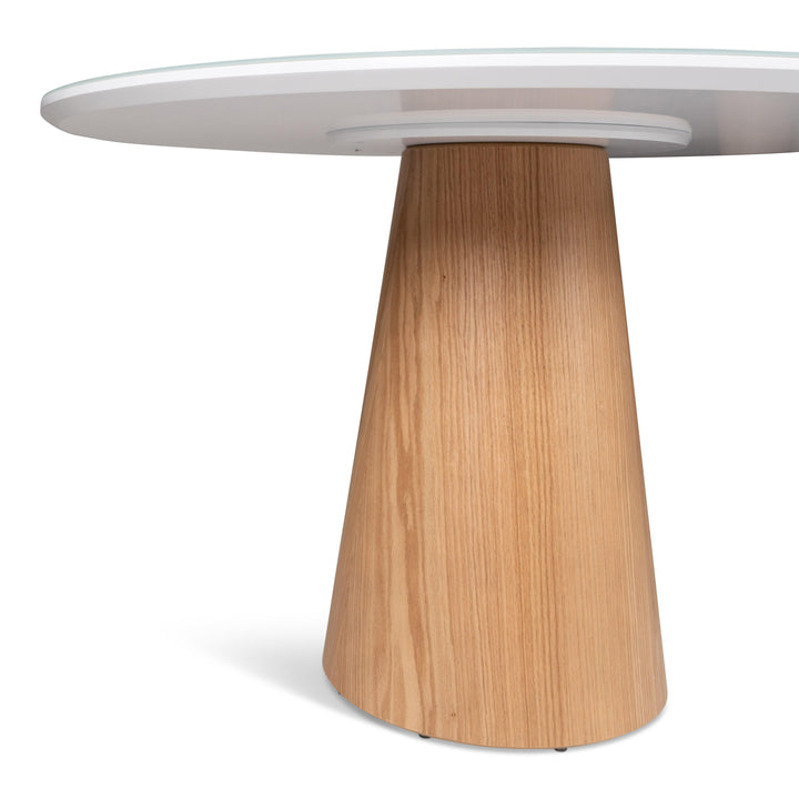 Modern Brazilian - Mona - Glass Top Round Dining Table - AmericanHomeFurniture
