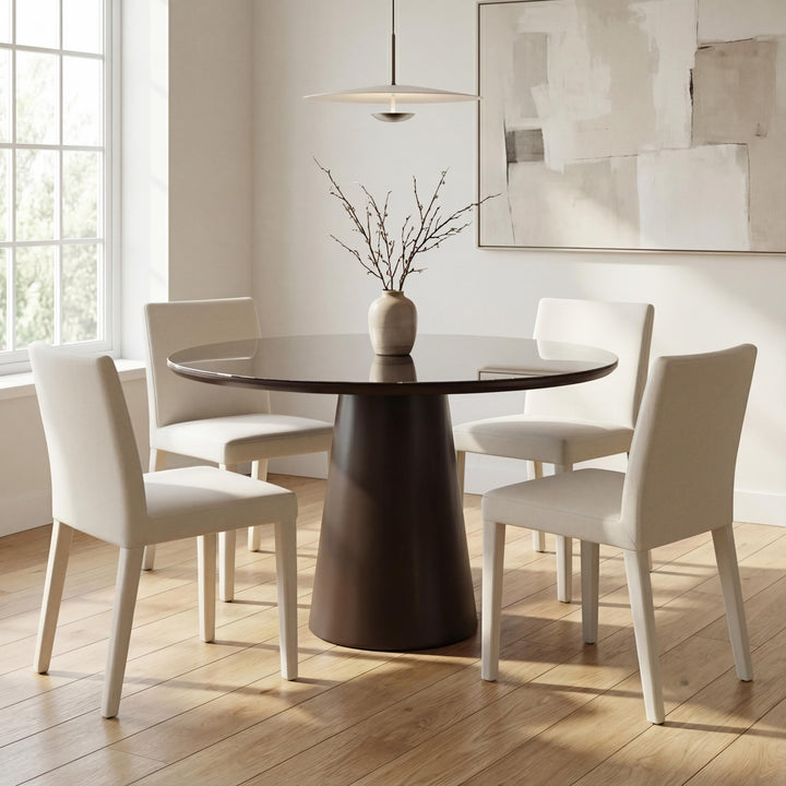 Mona Round Glass Top Dining Table — life_1