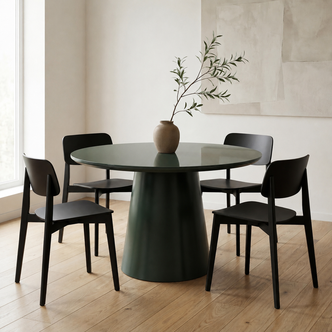 Mona Round Glass Top Dining Table — life_1