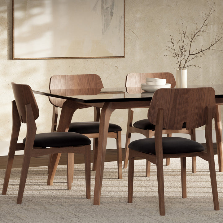 Beth Dining Chair - Shimmy Black,Nogal