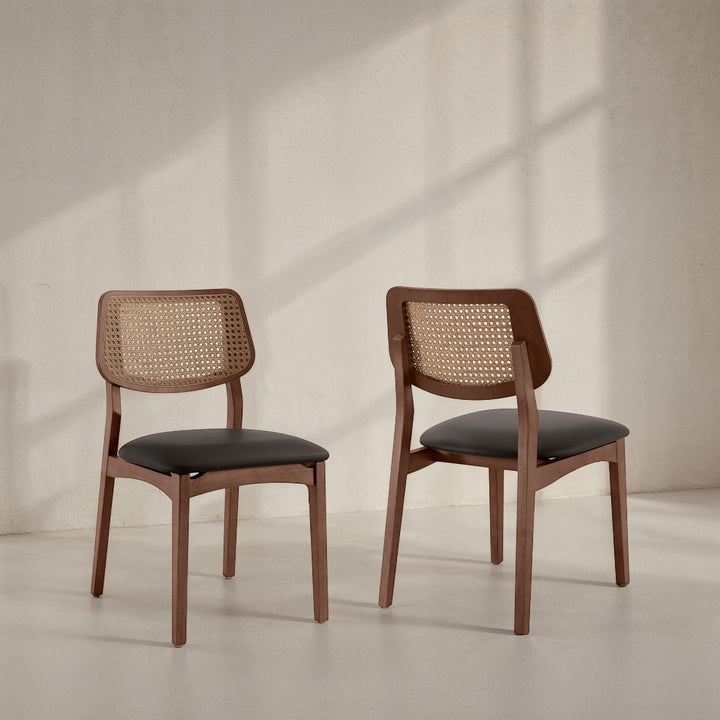 Beth Cane Dining Chair - Shimmy Black,Nogal lifestyle