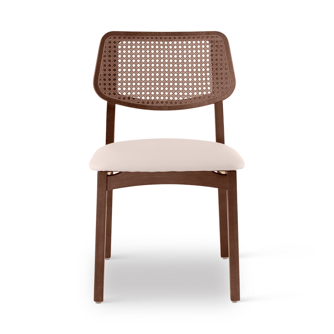 Beth Cane Dining Chair - Shimmy Cream,Nogal