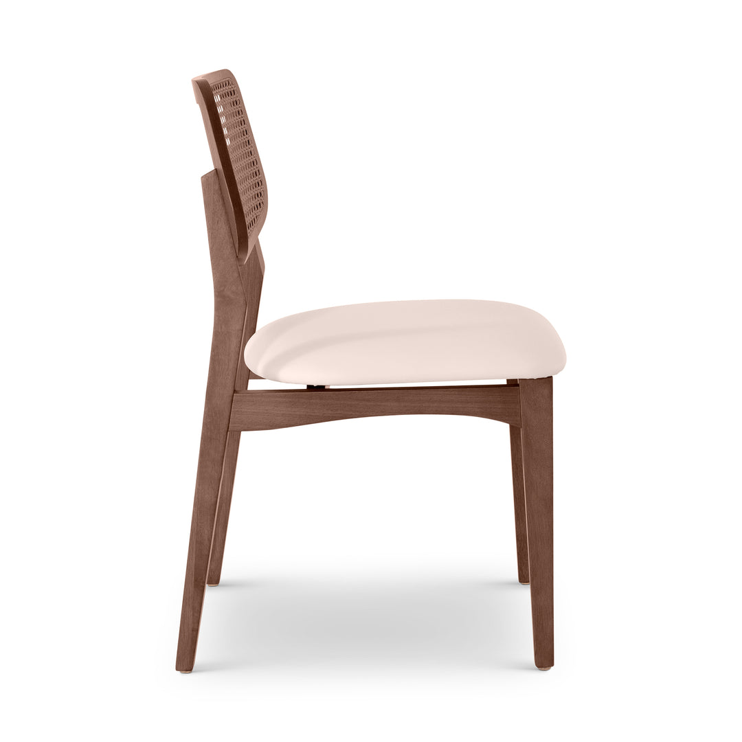 Beth Cane Dining Chair - Shimmy Cream,Nogal