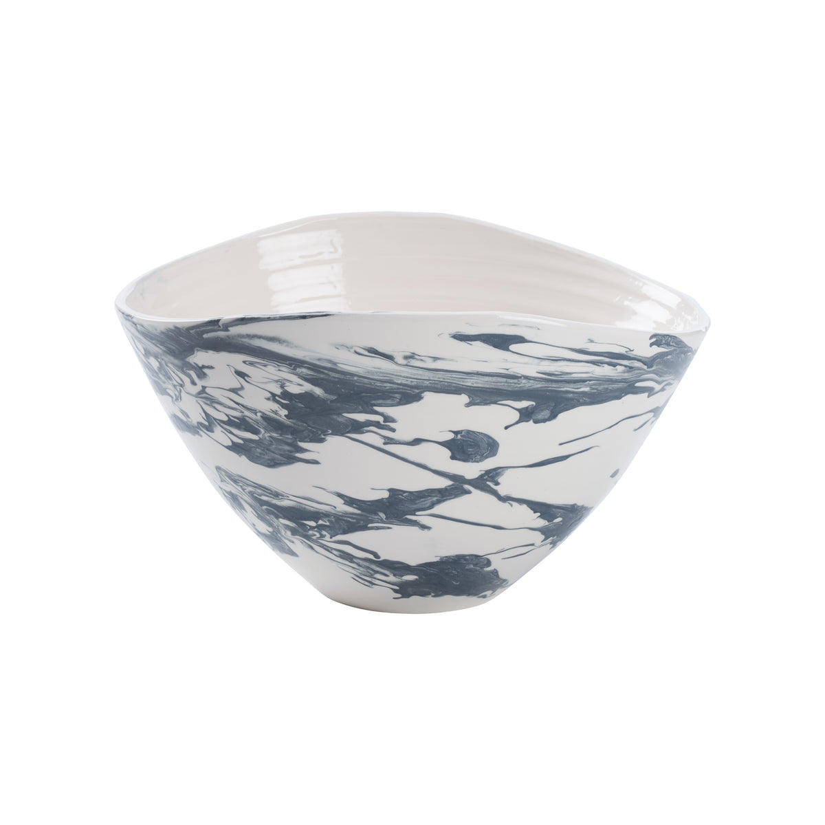 Slate Blue and White Marbled Glaze