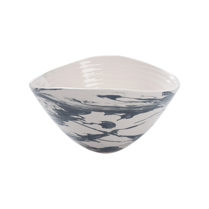 Slate Blue and White Marbled Glaze