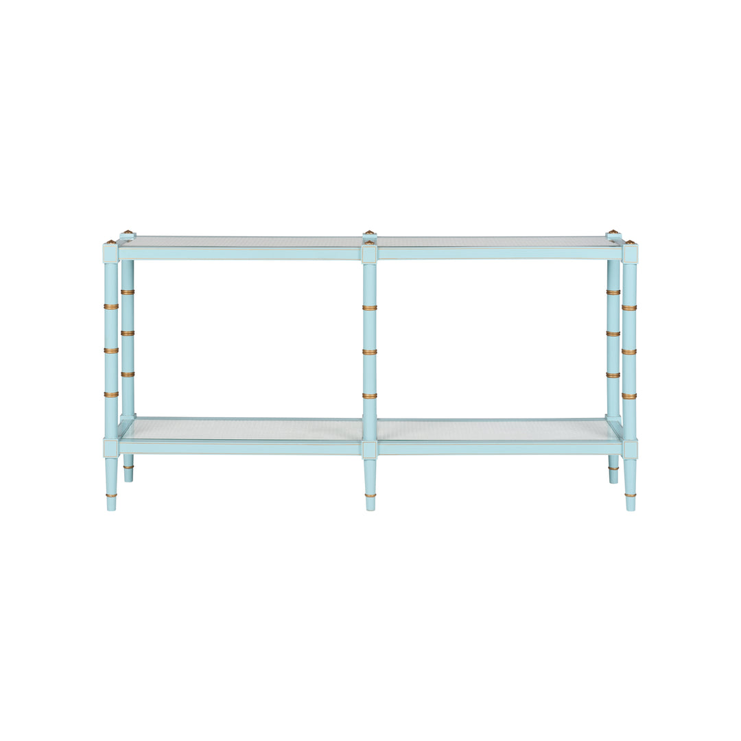 Conner Cane Sofa Table Blue - C10055