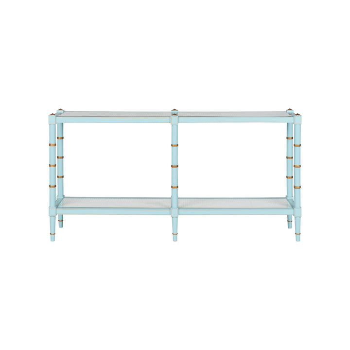 Conner Cane Sofa Table Blue - C10055